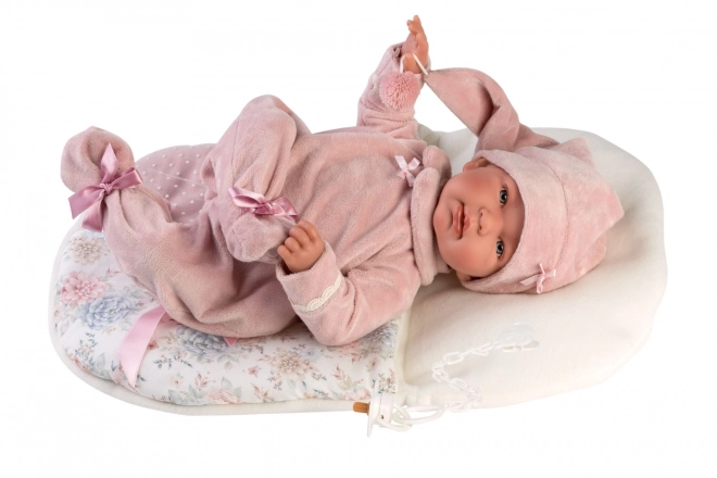 Llorens 84450 NYFØDT - realistisk dukke baby med lyde og blødt stoflegeme - 44 cm