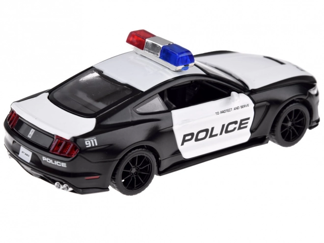 Metall politibil Ford Shelby GT350 i skala 1:32 med lys- og blinkeffekter