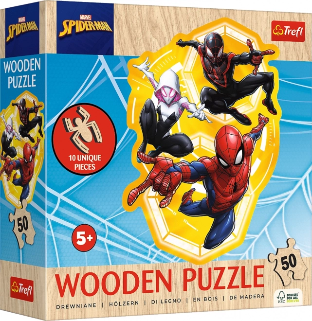 Træpuslespil med uregelmæssige former SPIDER-MAN, 50 brikker (19,7 × 26,6 cm)