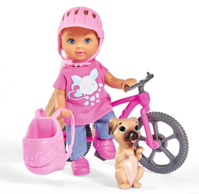 Dukken Evička med cykel