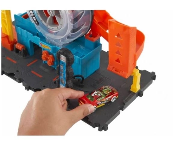 Hot Wheels garage med racerløbsspor