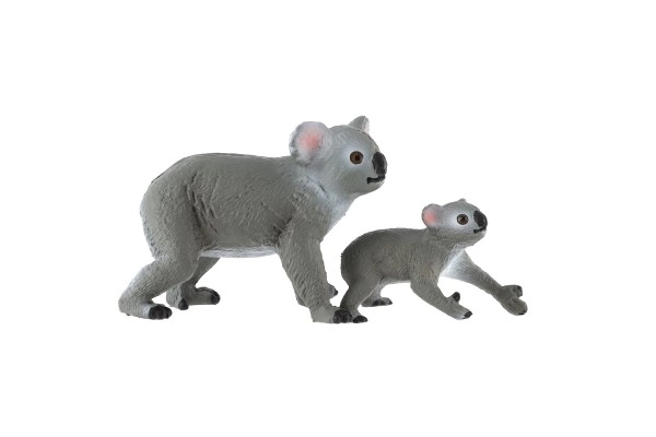 Koala bjørn-udseende 2 stk hunner med unge i pose af zooted plastik 4-6cm
