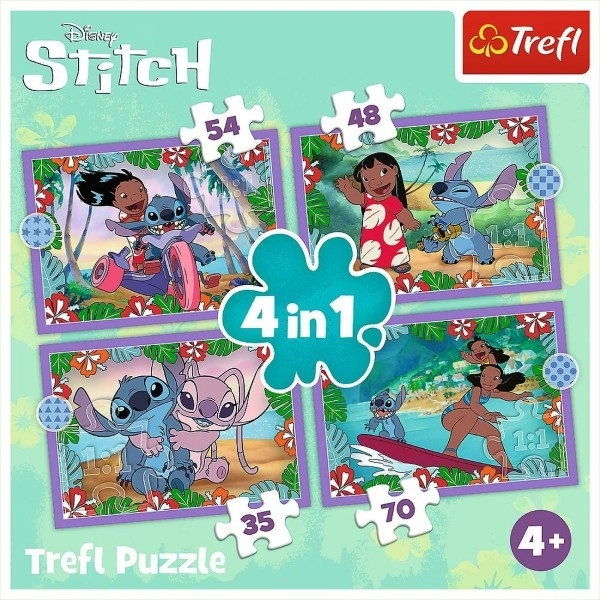 Puslespil Lilo & Stitch 4i1 Skør dag Trefl
