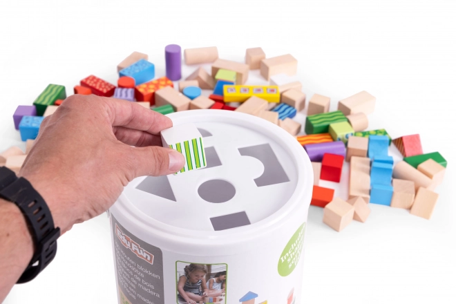 Træ byggesæt til børn med sorteringsbeholder ECOTOYS