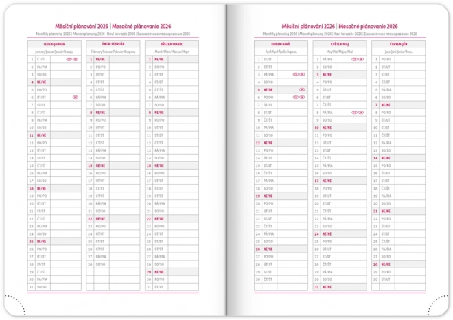 NOTIQUE Ugentlig kalender Ajax 2025, grøn, 15 x 21 cm