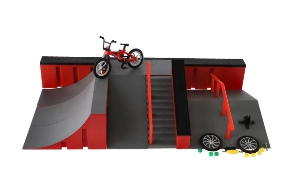 Skatepark - ramper, finger cykel og skateboard