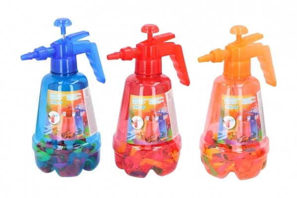 Pumpe til vandbomber + bomber 100 stk blandede farver plastik 30cm