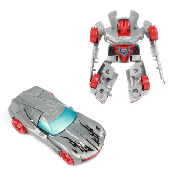 Transformer bil/robot plast 10cm mix farver i plastæske 5x10,5cm