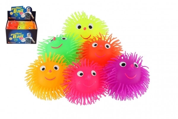 Fjerbold gummibold antistresslegetøj 8,5 cm med lys på batteri op til 6 farver