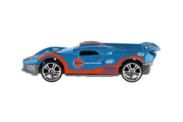 Bil sport 6 stk metal/plast 8cm med fri bevægelse i æske 10,5x27,5x4cm
