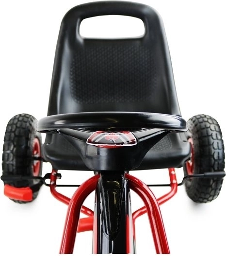 Pedaldrevet gokart med luftdæk + Oppustelige dæk + Justerbart sæde – Rød