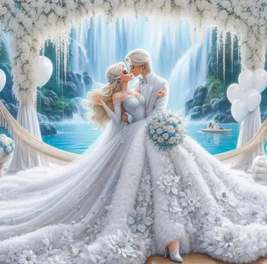 Diamantmaleri Bryllup 30x40 cm