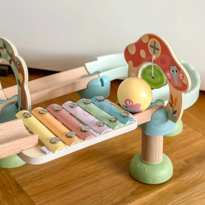 Træ kuglebane med xylofon Tooky Toy 44 stk.