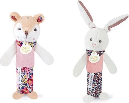 Plys legetøjsrangle med pivelyd DOUDOU 17 cm
