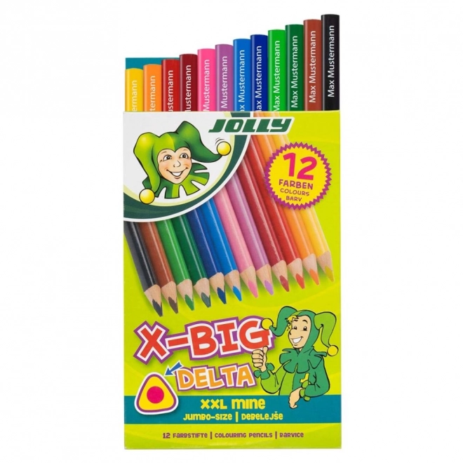 Store trekantede farveblyanter X-Big Delta 12 farver
