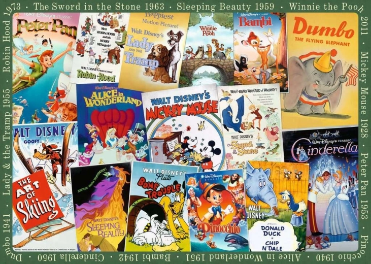Ravensburger puslespil Disney vintage plakater 1000 brikker