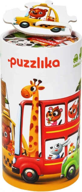Puzzlika biler – børnepuslespil 5 i 1, 20 brikker