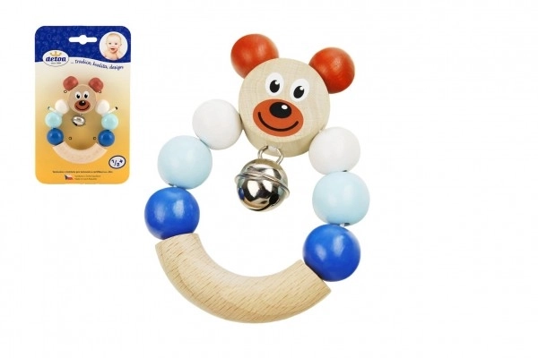 Rangle/Bamse rangle blå træ 7x9cm på kort 6m+