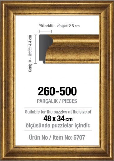 Guld ramme til puslespil 48 × 34 cm ART PUZZLE uden glas