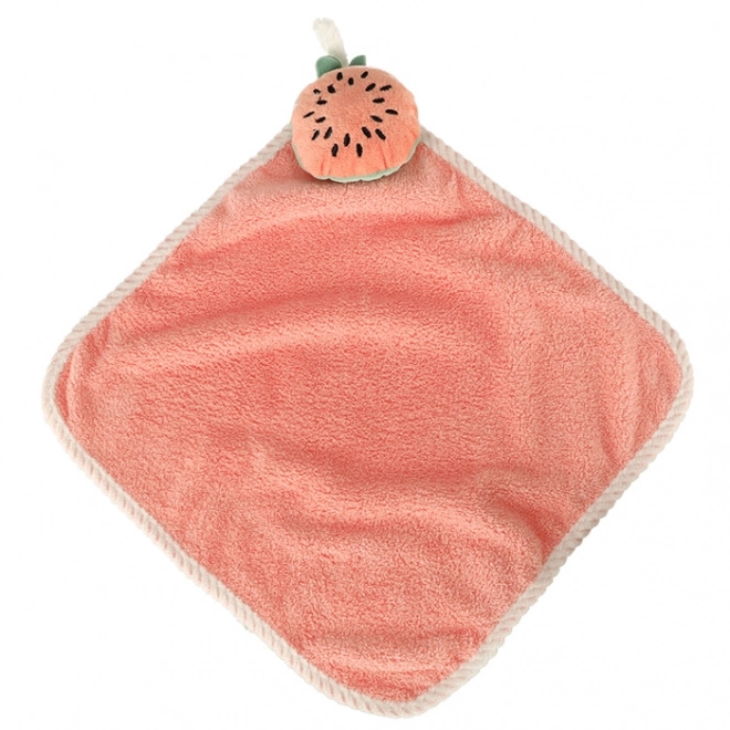 Børnehåndklæde til børnehave 30x30cm lyserød melon