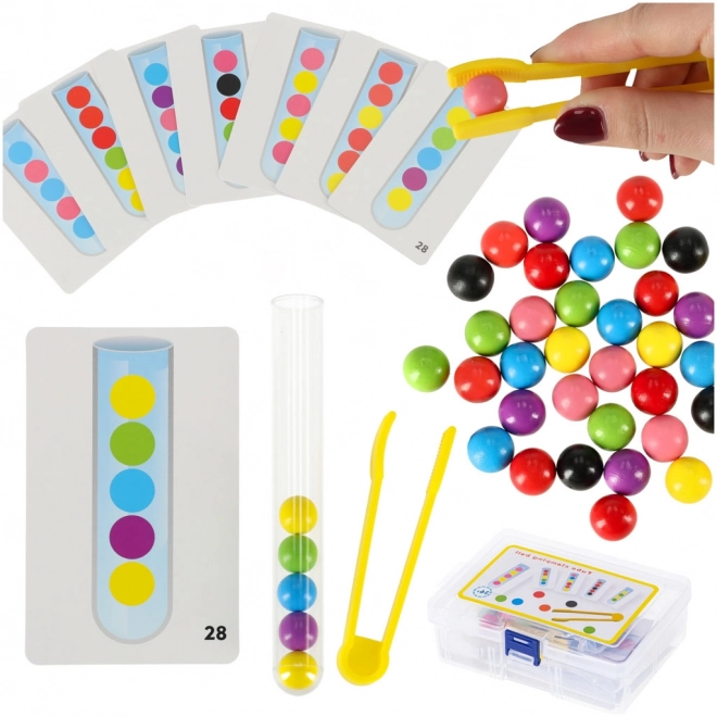 Uddannelsespuslespil - farverige montessori kugler