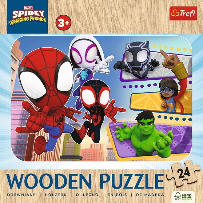TREFL Træpuslespil Spidey og hans fantastiske venner 24 brikker