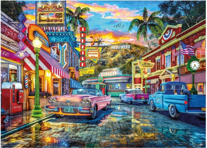 Puslespil HOLLYWOOD – retro gade, 3000 brikker