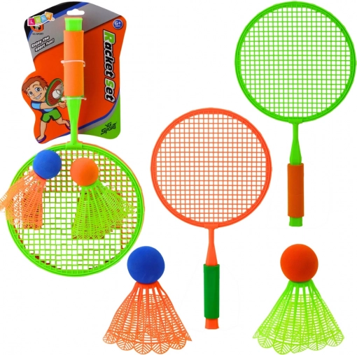 Badmintonsæt til børn – 2 ketsjere og 2 store bolde
