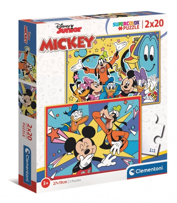 Clementoni puslespil Mickey og venner 2x20 brikker