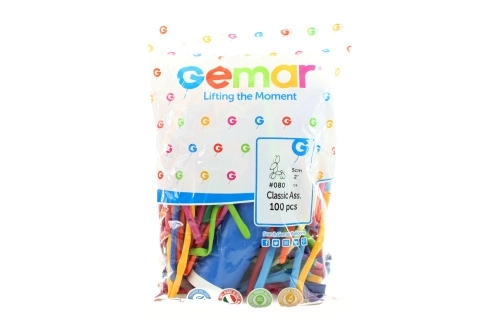 Modeleringsballoner Gemar med pumpe - 100 stk