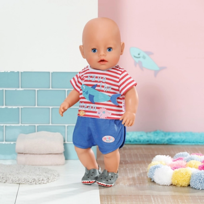 BABY born Pyjamasæt og hjemmesko, blå, 43 cm