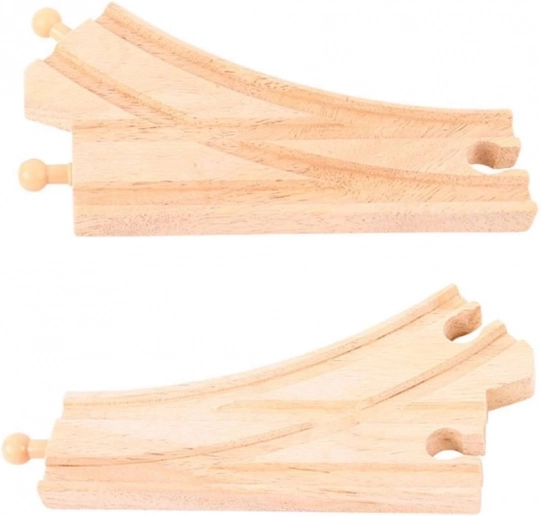 Træ-sporskifte til togbane 2 stk. BIGJIGS RAIL