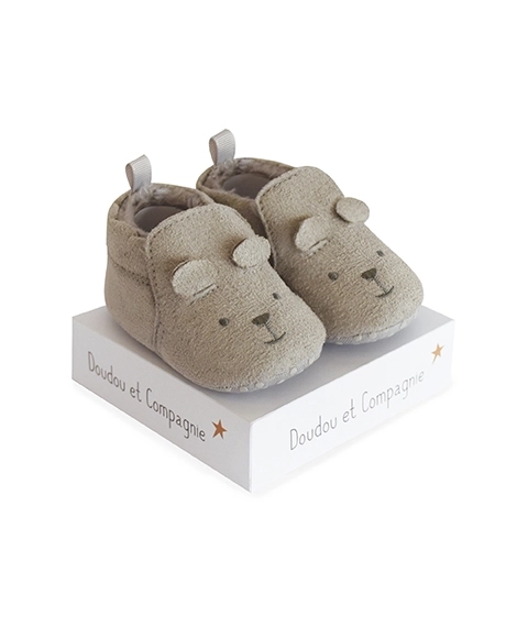 Doudou Sæt af de første sko 0-6 mdr. grå