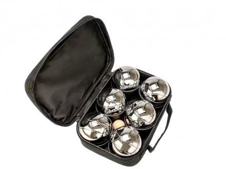 Petanque-spil i nylontaske
