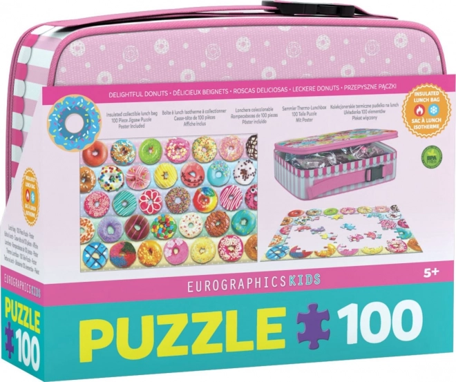 EUROGRAPHICS Puslespil i frokostboks Donuts 100 brikker