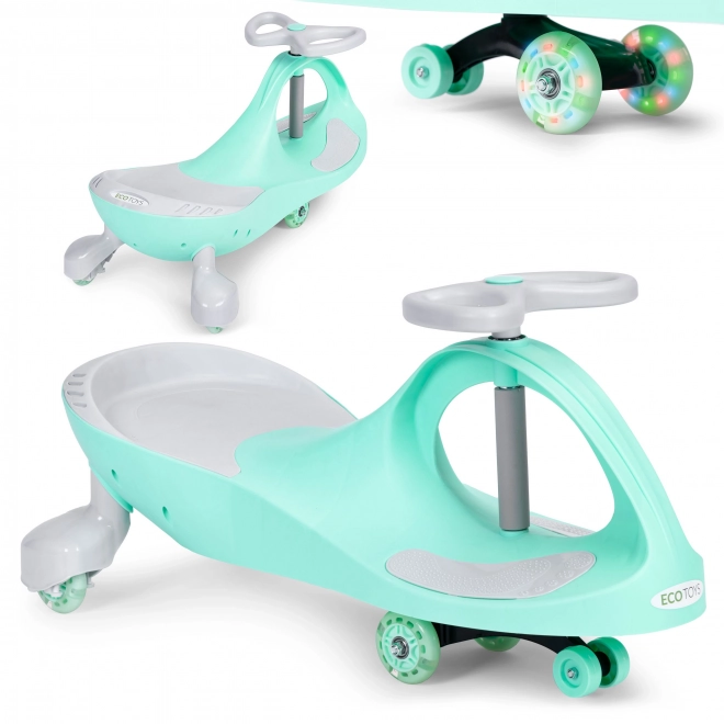 Wiggle Car med lysende hjul grøn ECOTOYS