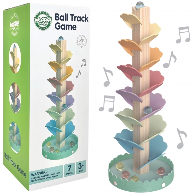 Træ kuglebane Rainbow Montessori WOOPIE GREEN