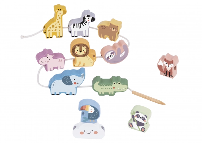 WOOPIE GREEN træ navlesæt ZOO Montessori 13 dele