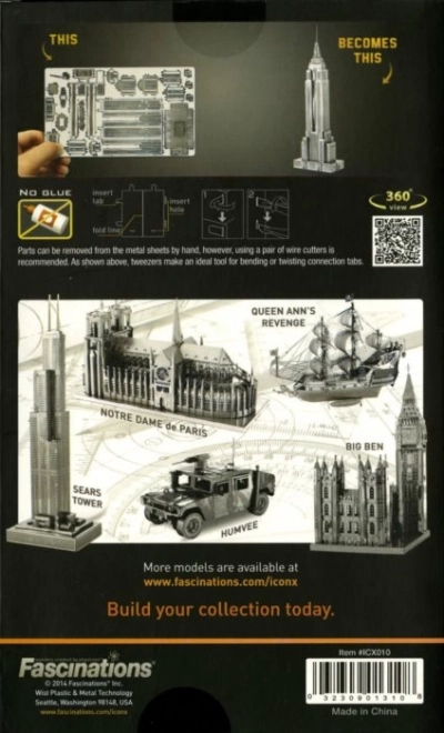 3D metalmodel Empire State Building METAL EARTH