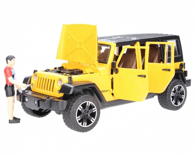 Bruder Jeep Wrangler Rubicon med cyklist og cykel