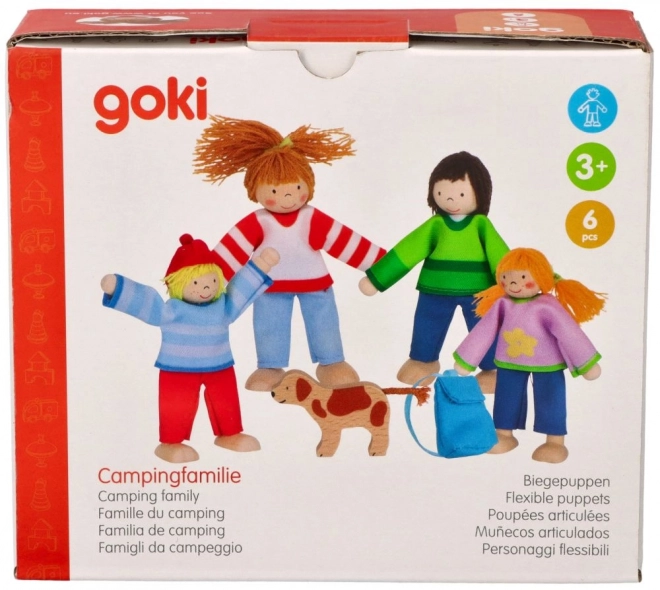 GOKI trædukker til dukkehus - Familie på ferie