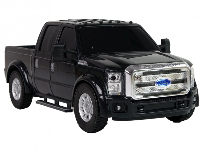 Sort Pickup Ford F-350 med Friktionsdrev 1:28