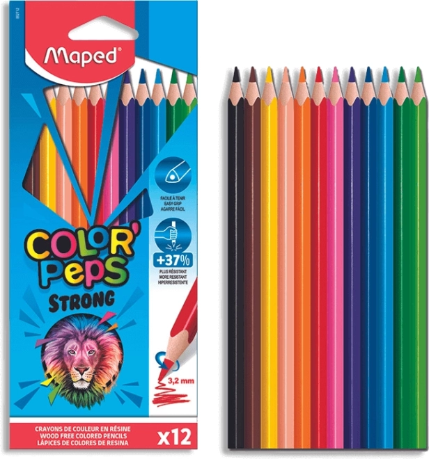 Farveblyanter Maped Color'Peps Strong - sæt med 12 stykker