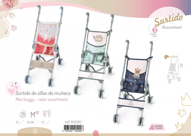 DeCuevas 90090 Folde-kombivogn til dukker golf paraplyvogn Martina 2021 - 56 cm