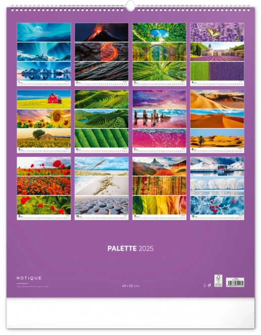 NOTIQUE Vægkalender Palet 2025, 48 x 56 cm