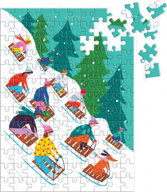 Mini Puzzle Kælkning - 100 brikker