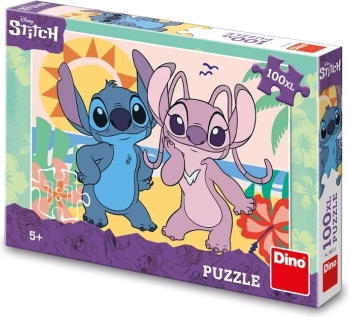 Dino puslespil Stitch på stranden 100 XL brikker