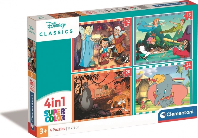 Puslespil 4i1 Super Farve Disney Klassisk