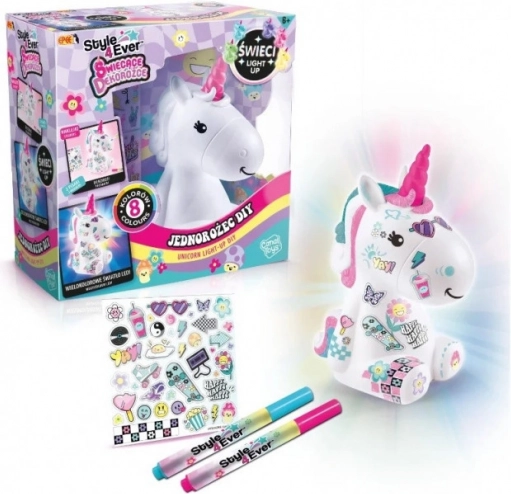 Lysende dekoration - gør-det-selv sæt Unicorn