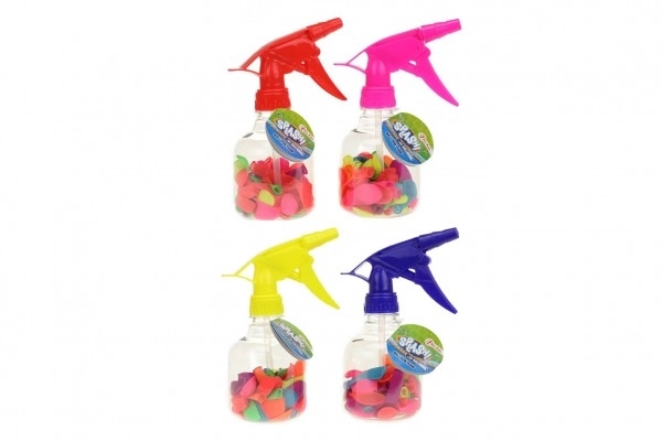 Pumpe til vandbomber + bomber 50stk plast 17cm 4 farver